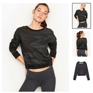 Victoria secret sport cropped camo sweater